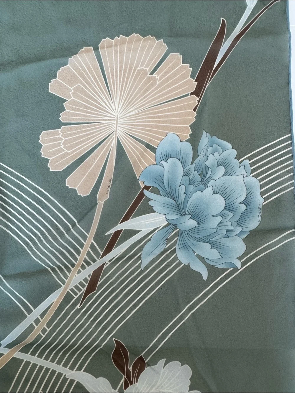 LEONARD PARIS 100% Silk Chiffon Scarf 26